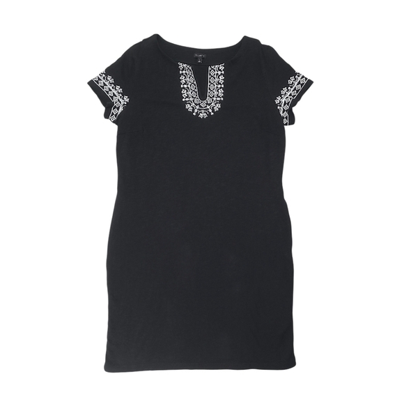 Talbots Embroidered Dress Black White Size Large - Picture 10 of 16